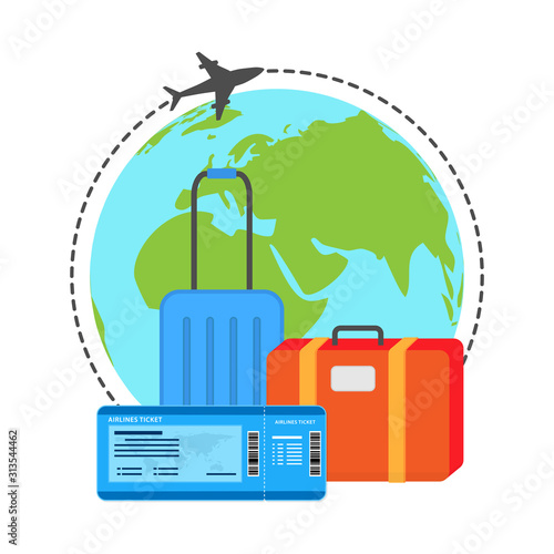 time to travel and vacation around the world of vector design