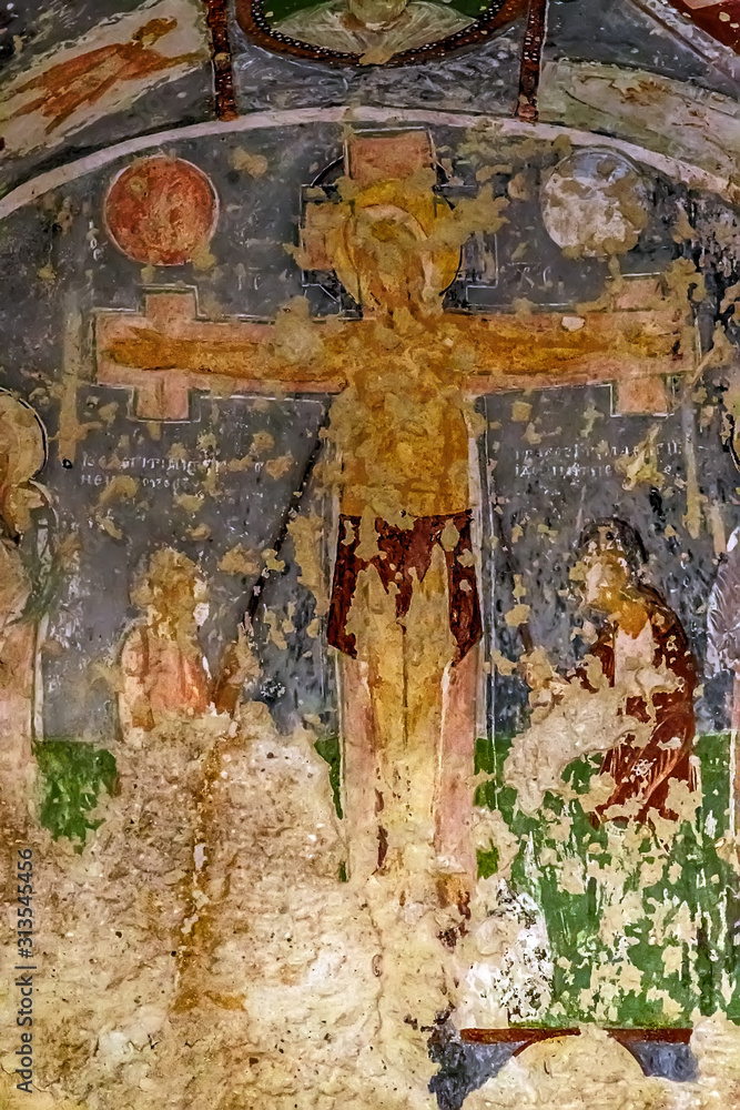 Fotografie ancient frescoes Bible scenes interior