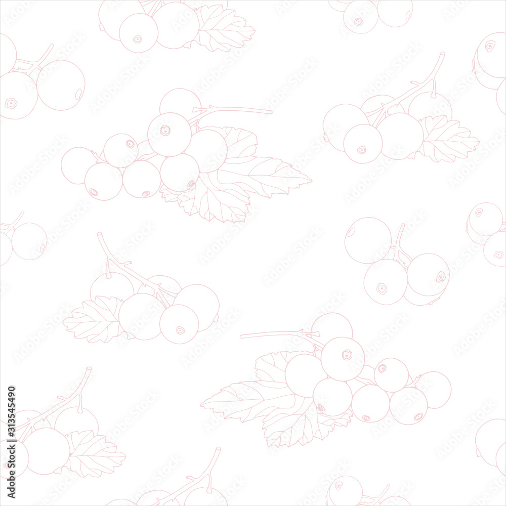 Twigs of currant seamless pattern. Can be used for postcards, invitations, advertising, web, textile and other.