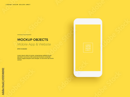Realistic smartphone mockup. Cellphone frame with blank display. Vector mobile device concept photo
