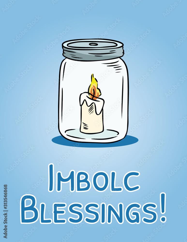 Imbolc Blessings beginning of spring pagan holiday postcard. White
