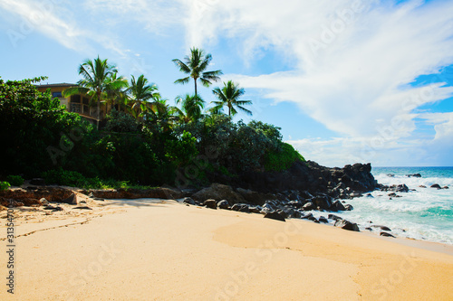sandy beach at the North Shore of Oahu, Hawaii