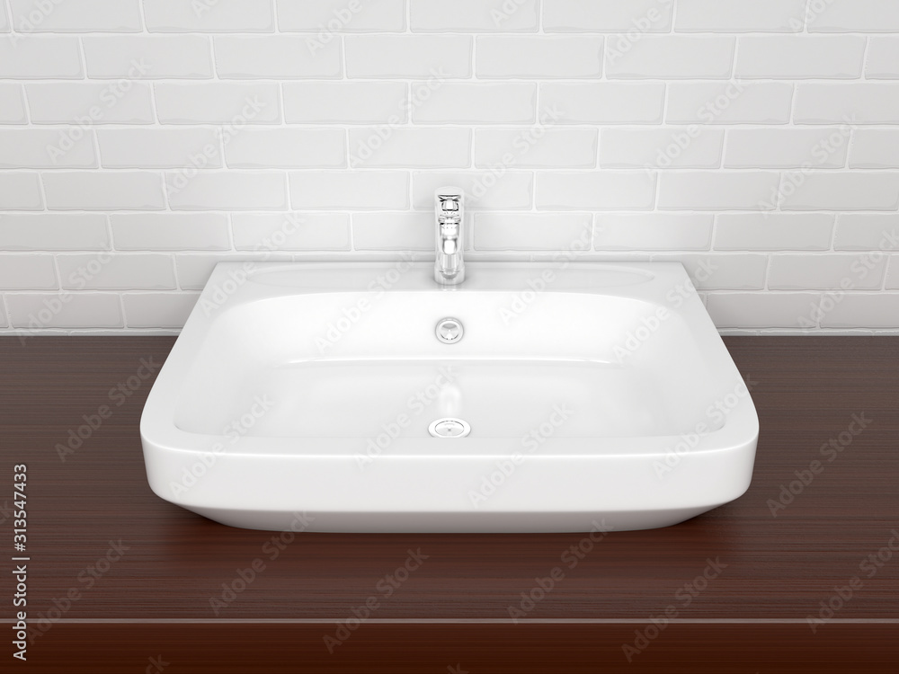 Bathroom basin with faucet. Interior design Bathroom basin with faucet. Interior design