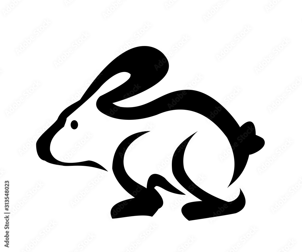 Simple vector rabbit logo design Simple vector rabbit logo design