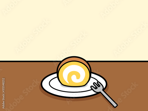 カフェタイム  ロールケーキ