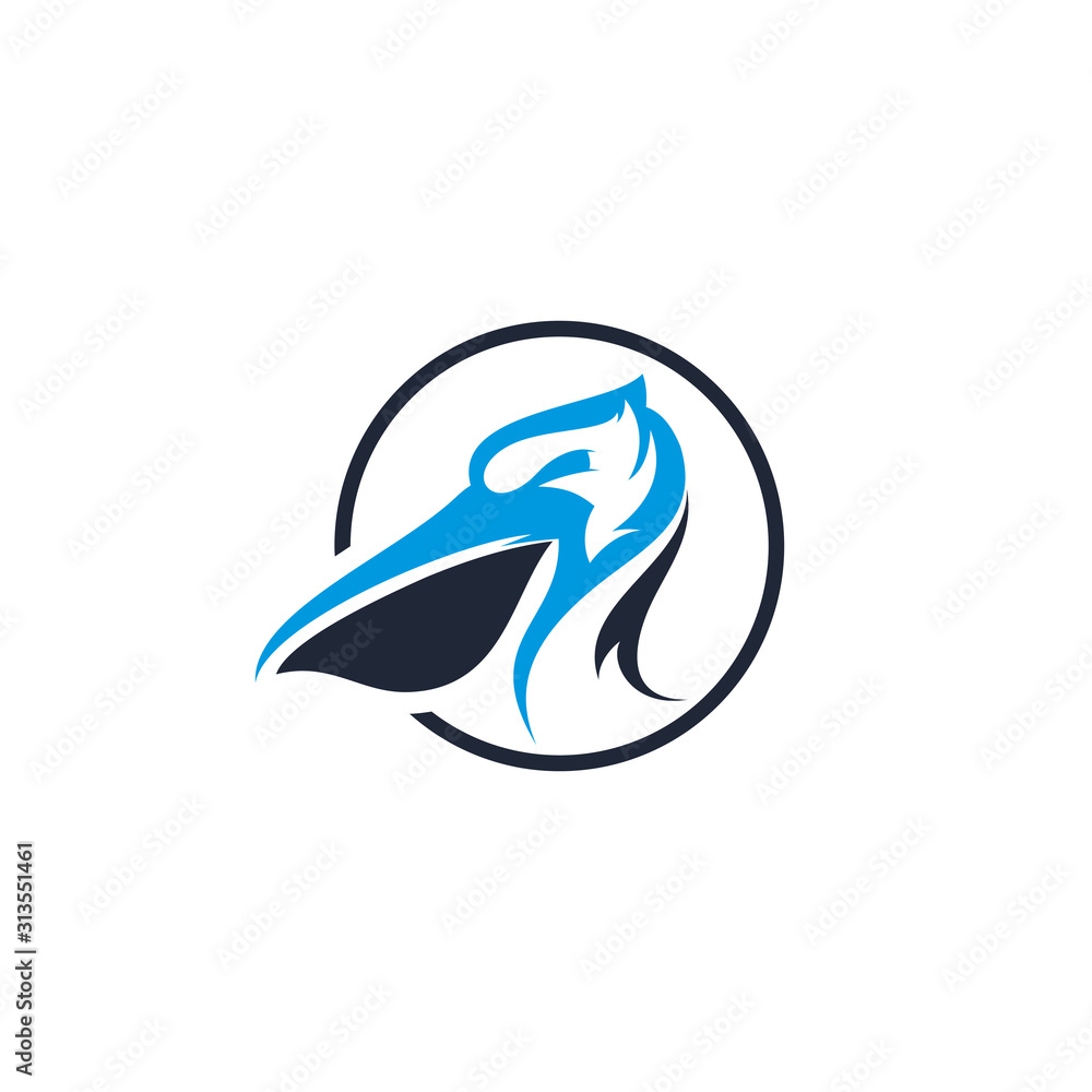 Obraz premium Pelicans vector head