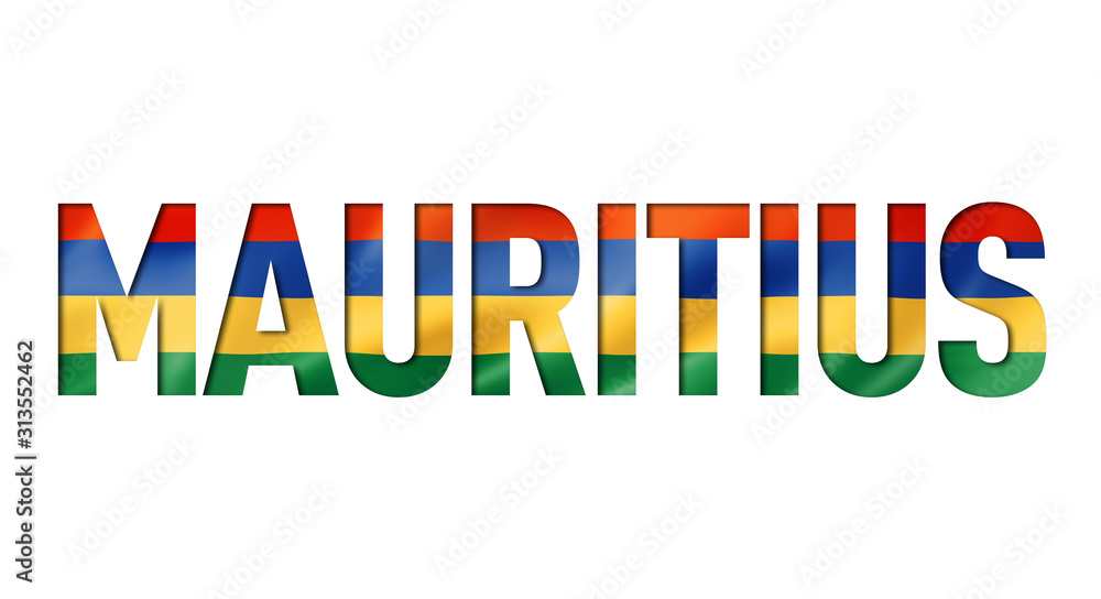 Fototapeta premium mauritius flag text font