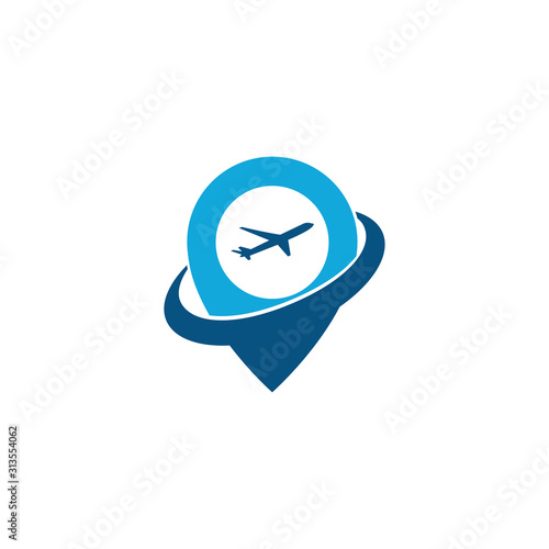 travel and tour global around the world transportation company vector logo design