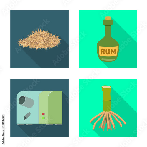 Vector illustration of industry and sugarcane icon. Collection of industry and tropical stock symbol for web.
