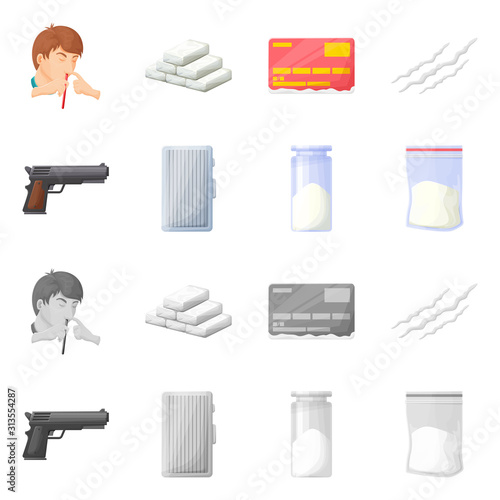 Isolated object of remedy and medicine symbol. Set of remedy and chemistry stock vector illustration.