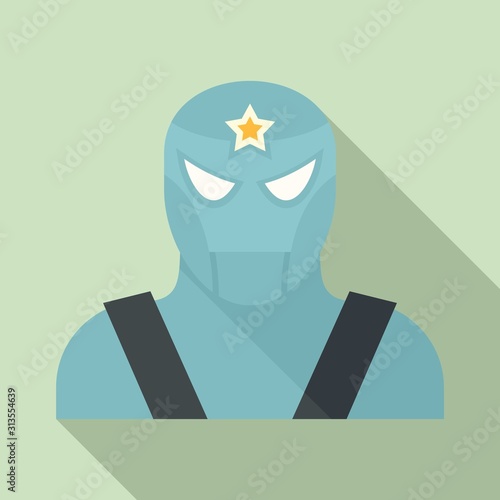 Famous superhero icon. Flat illustration of famous superhero vector icon for web design