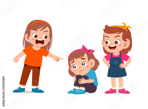 kid girl bully other friend bad behavior