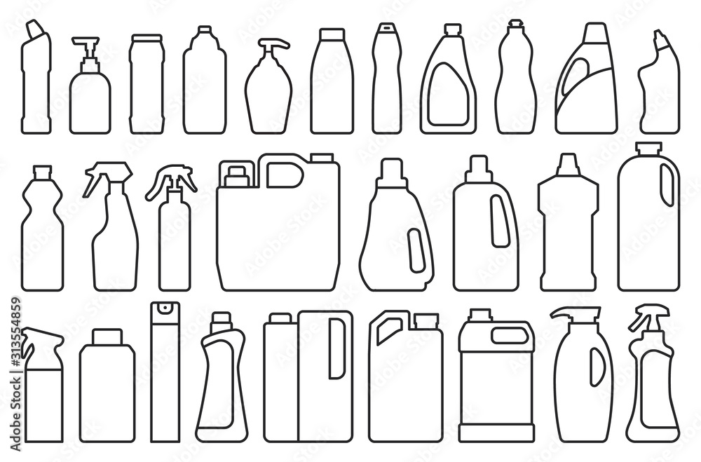 Detergent of product line set icon.Vector illustration detergent for laundry on white background .Isolated line set icon bottle domestic. Detergent of product line set icon.Vector illustration detergent for laundry on white background .Isolated line set icon bottle domestic.