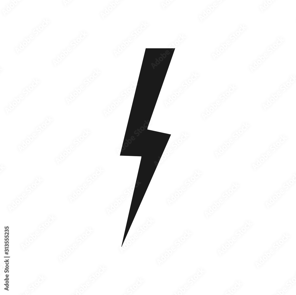 lightning Icon vector. Simple flat symbol. Perfect Black pictogram illustration on white background. vector lightning Icon vector. Simple flat symbol. Perfect Black pictogram illustration on white background. vector