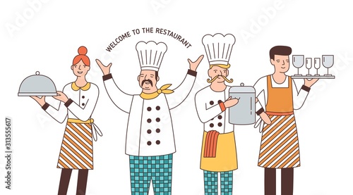 Restaurant team vector illustration