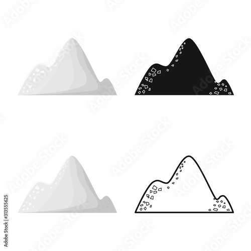 Isolated object of cocain and pile symbol. Web element of cocain and powder stock vector illustration.
