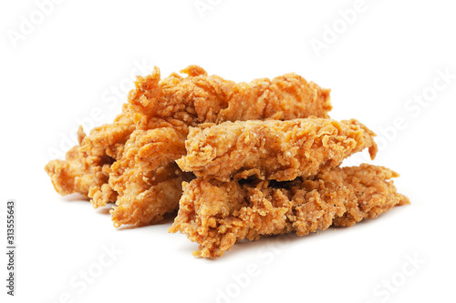 Chicken strips nuggets isolated