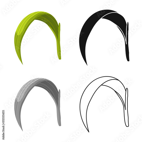 Isolated object of leaf and sugar logo. Graphic of leaf and cane stock symbol for web.