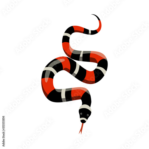 Isolated object of viper and milk symbol. Graphic of viper and red stock vector illustration.
