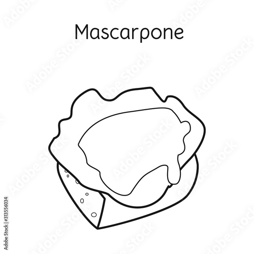 Isolated object of mascarpone and cheese icon. Web element of mascarpone and meal vector icon for stock.