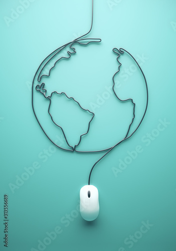 Obraz na płótnie Abstract earth and mouse