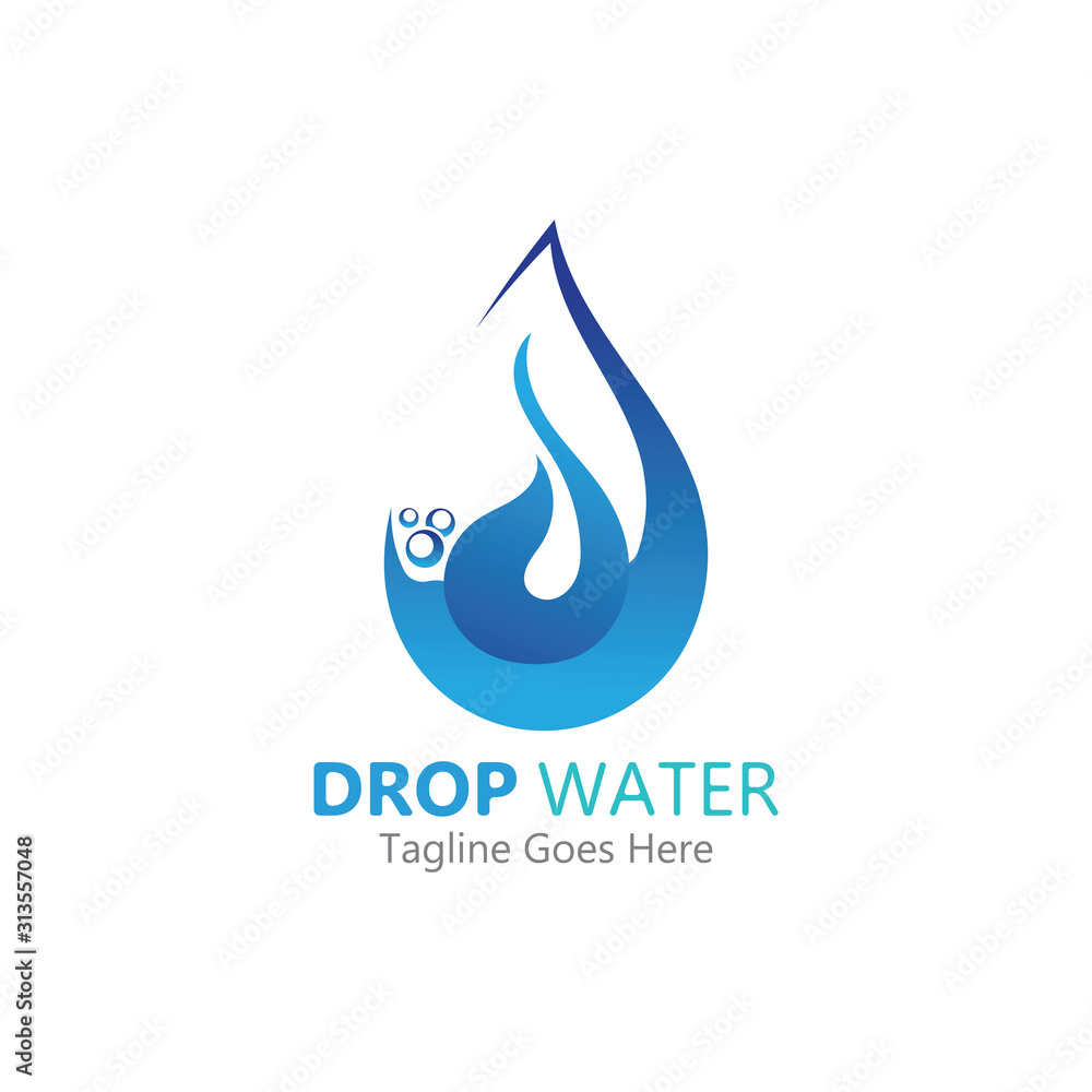 Obraz premium Creative Water drop Logo or icon Template vector illustration