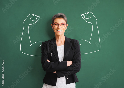 Foto Portrait of a successful, strong business woman