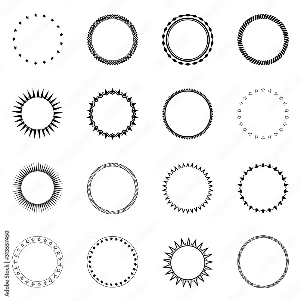 Simple round frames collection. Vector illustration