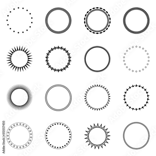 Simple round frames collection. Vector illustration
