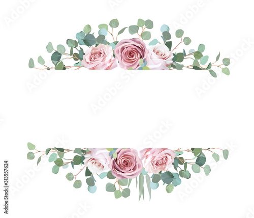 Horizontal botanical vector design banner