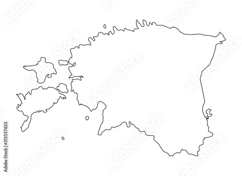 Estonia outline map. Flat minimal design. Vector stock illustration