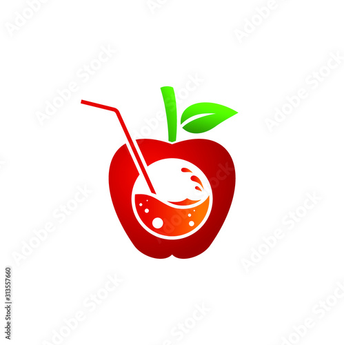 Apple juice graphic vector illustration