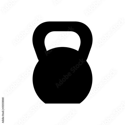 Kettle bell icon vector isolated on white background