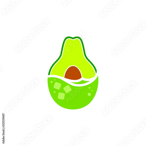 Avocado juice graphic vector illustration