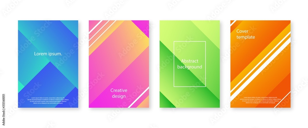 Minimal covers design collection. Trendy annual report set 