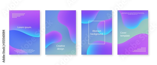 Minimal covers design collection. Trendy annual report set with liquid shapes