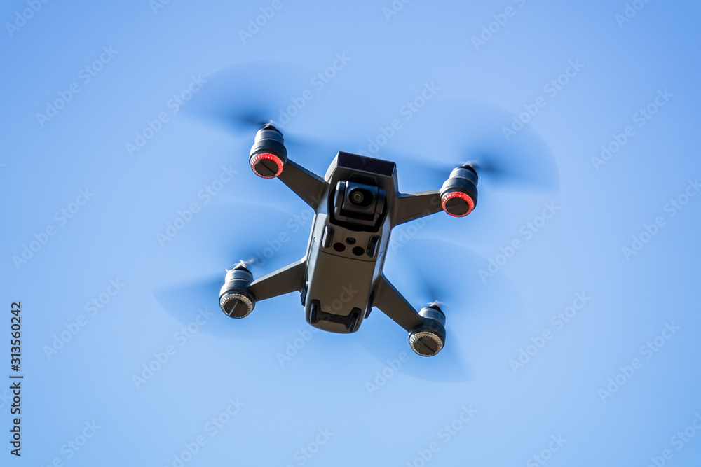 toy drone blue sky background toy drone blue sky background