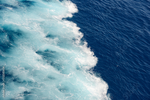 ship wake on the atlantic ocean