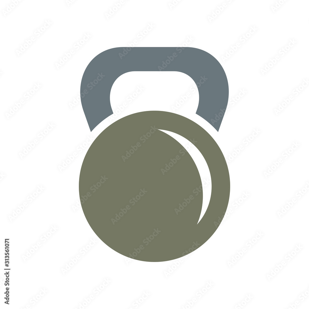 Fototapeta premium Kettle bell icon vector isolated on white background
