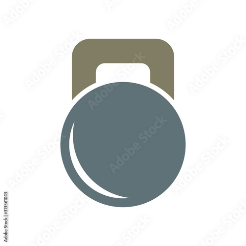 Kettle bell icon vector isolated on white background