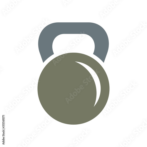 Kettle bell icon vector isolated on white background