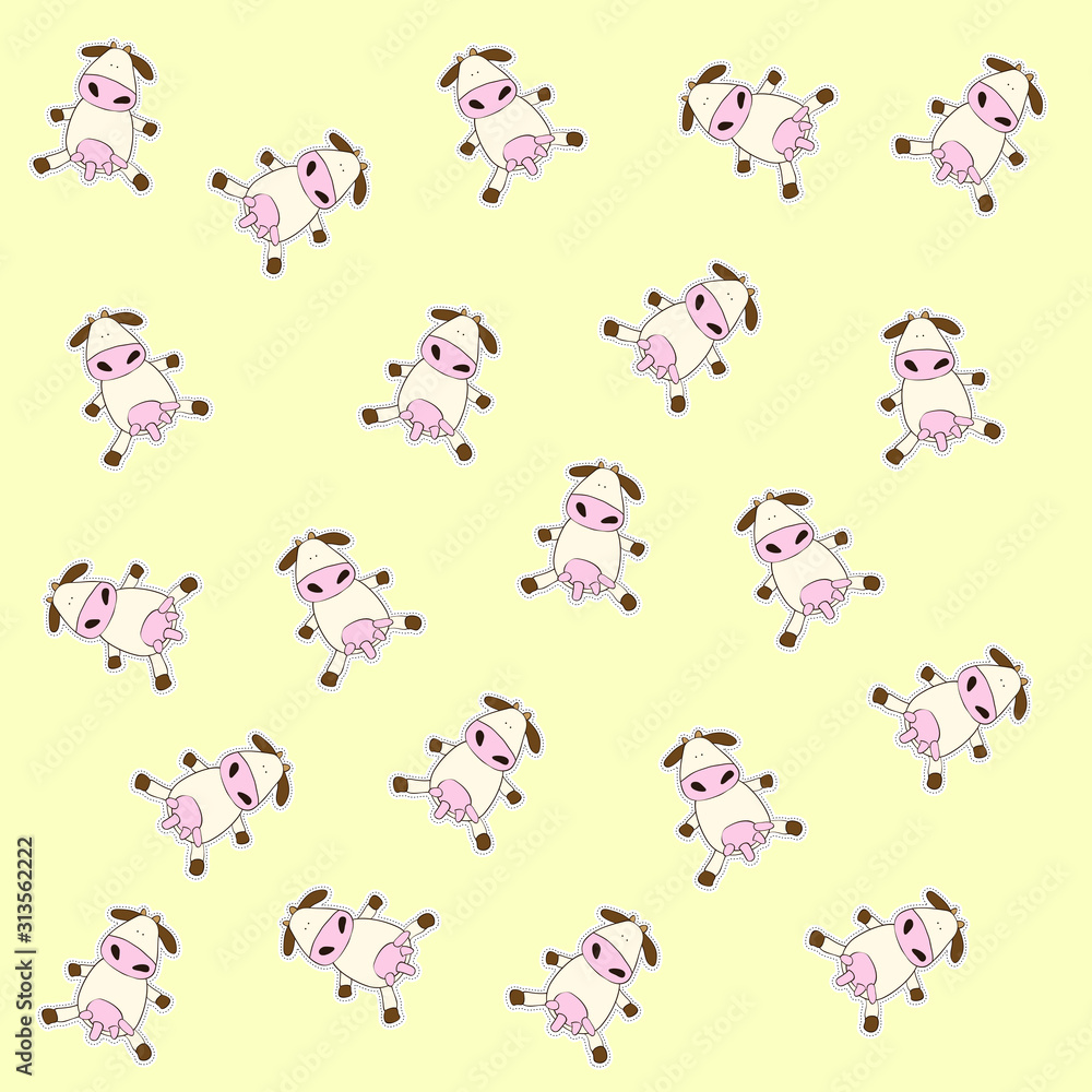 seamless pattern with cows