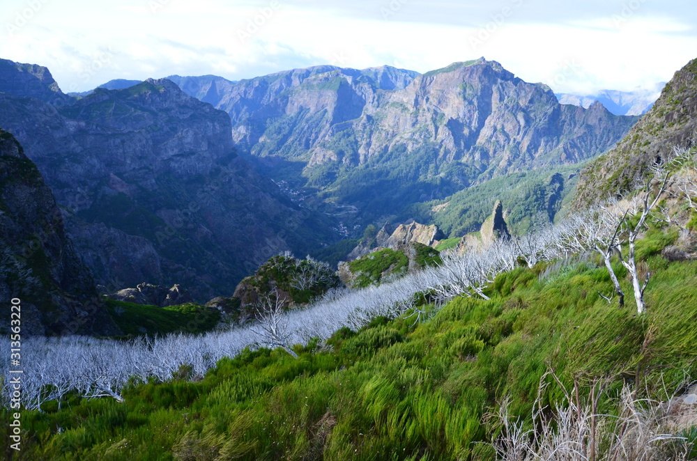 Looking down into Nuns Valley, Madeira, Portugal