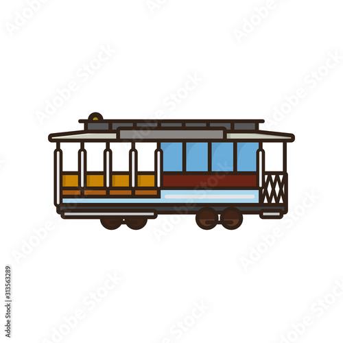 San Francisco Cable Car isolated color vector illustration for #CableCarDay - 17th of January