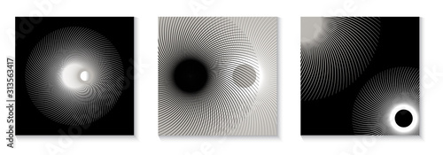 dots and curves sequence black white