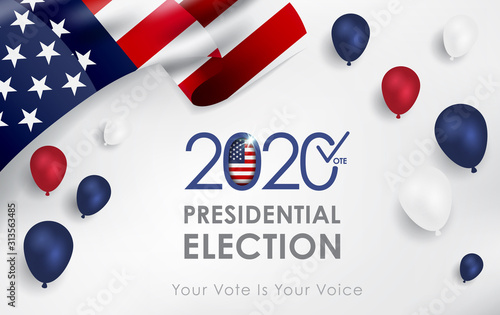 2020 Presidential Election. 2020 United States of America Presidential Election. Vote America Presidential Election Vector Design.