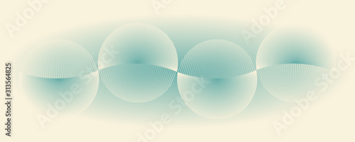 abstract wired spheres string pearl soft blue ivory
