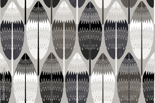 ethnic feathers seamless silver