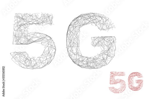 5G network sign. Wireless i...