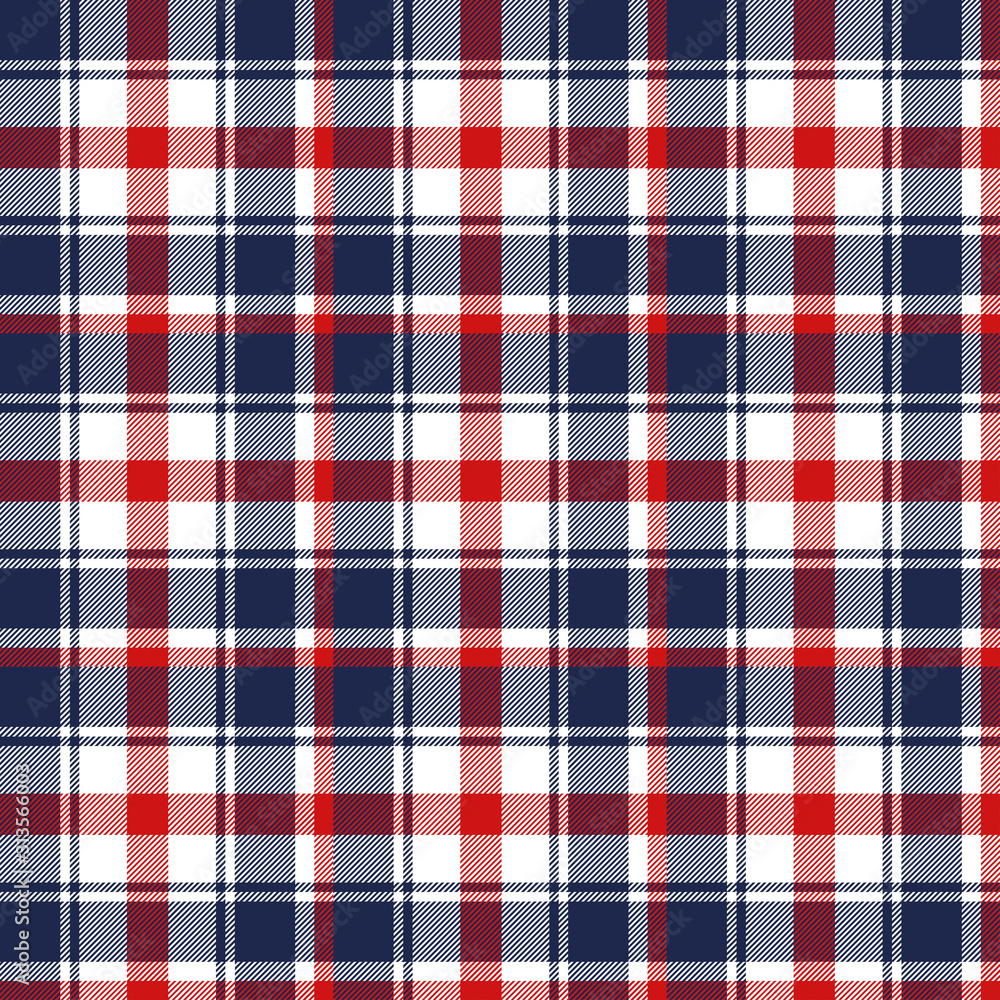 Red, blue and white tartan plaid. Stylish textile pattern. Red, blue and white tartan plaid. Stylish textile pattern.